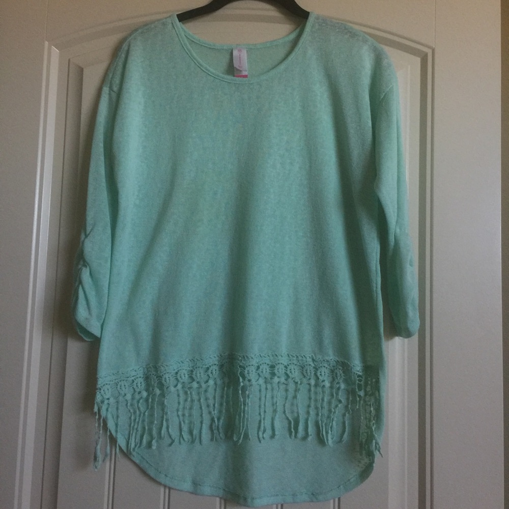 No Boundaries - High/Low Mint Green Top